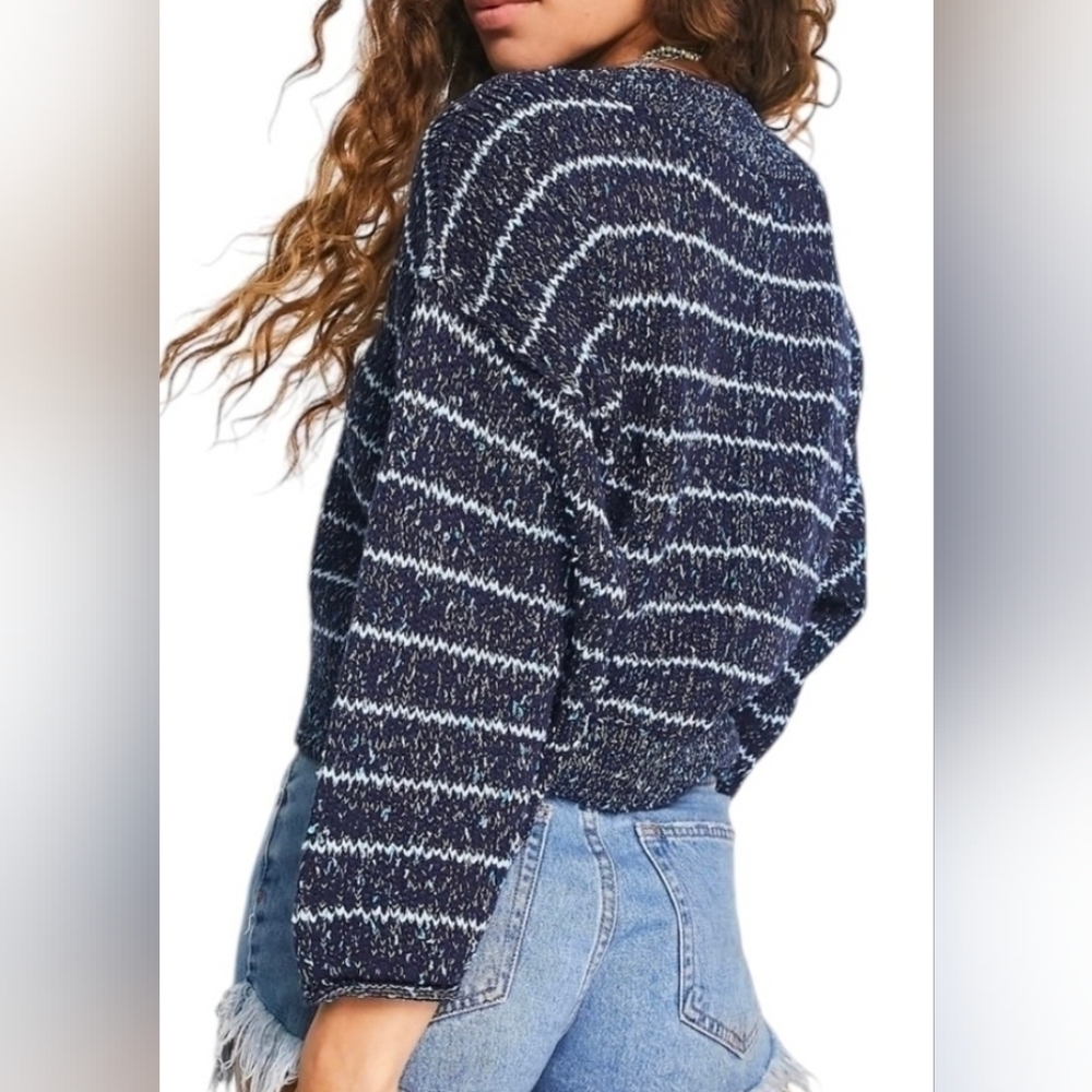 Free People 'Starlight' Striped Pullover Sweater Size SMALL - Picture 2 of 11